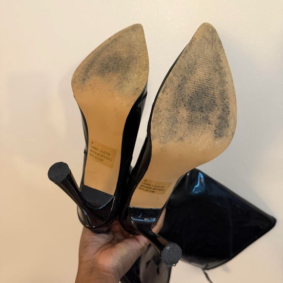 Black Patent Leather Knee-High Boots - Picture 7 of 7